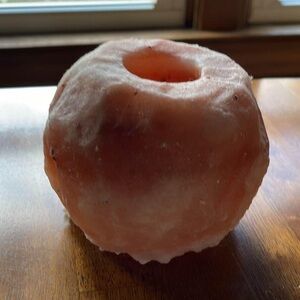 Himalayan Salt lamp Natural Shape Tealight Candle Holder  4” Tall 5” Wide